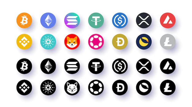 Free Vector | Popular cryptocurrency logos set