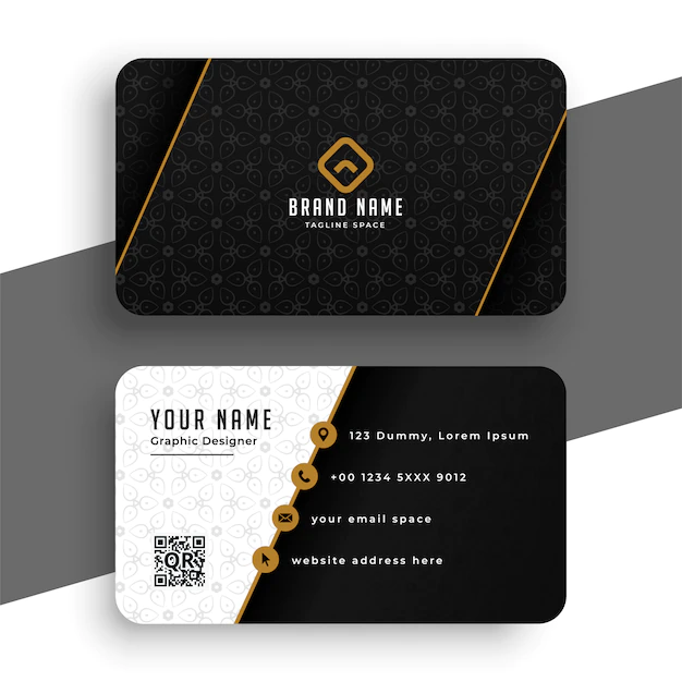 Free Vector | Premium black and gold business card template