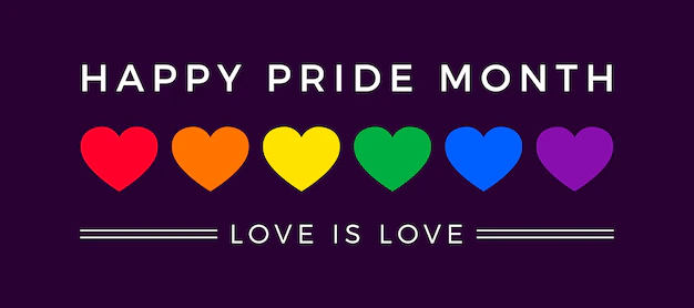 Free Vector | Pride day banner with hearts flag