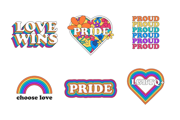 Free Vector | Pride day creative labels set