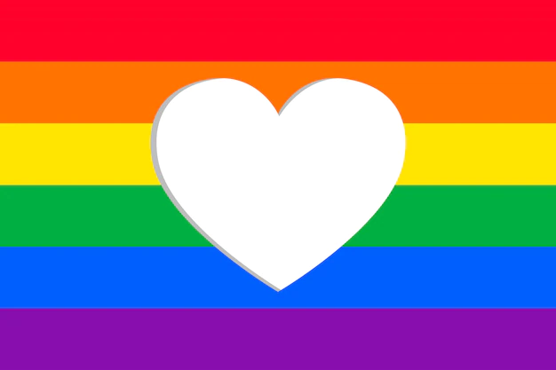 Free Vector | Pride day flag with heart frame