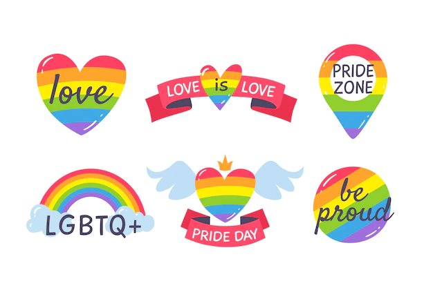 Free Vector | Pride day labels collection