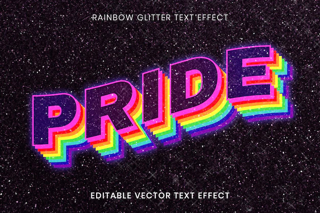 Free Vector | Pride editable text effect template vector