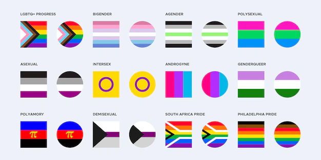 Free Vector | Pride flag collection in square and rounded shapes