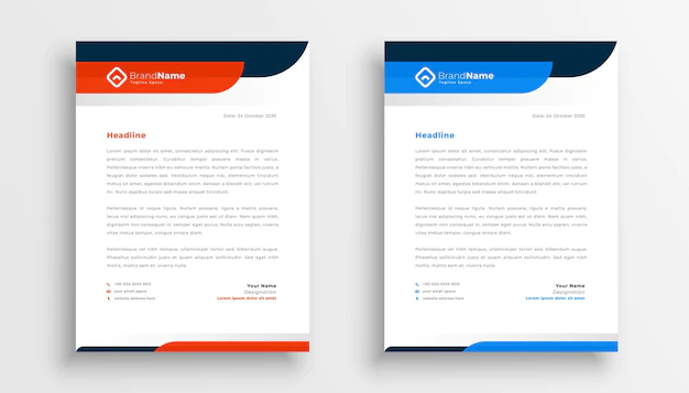 Free Vector | Professional letterhead template design in two colors