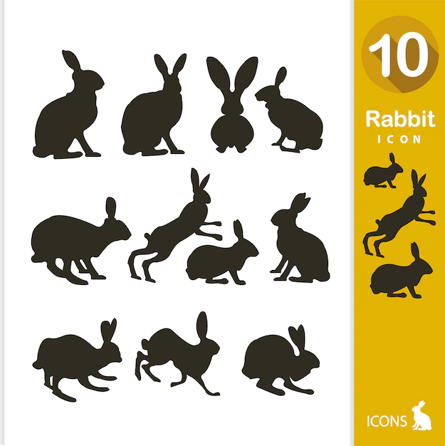 Free Vector | Rabbit silhouette collection