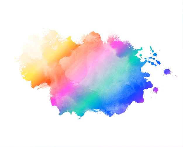 Free Vector | Rainbow color abstract watercolor stain texture background