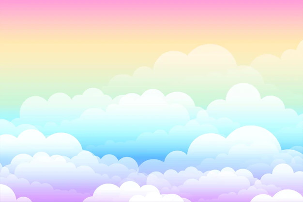 Free Vector | Rainbow dreamy cloud fantasy background