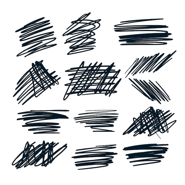 Free Vector | Random pen sketch sribbles  set