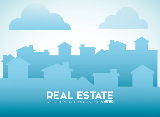 Free Vector | Real estate design with city silhouette
