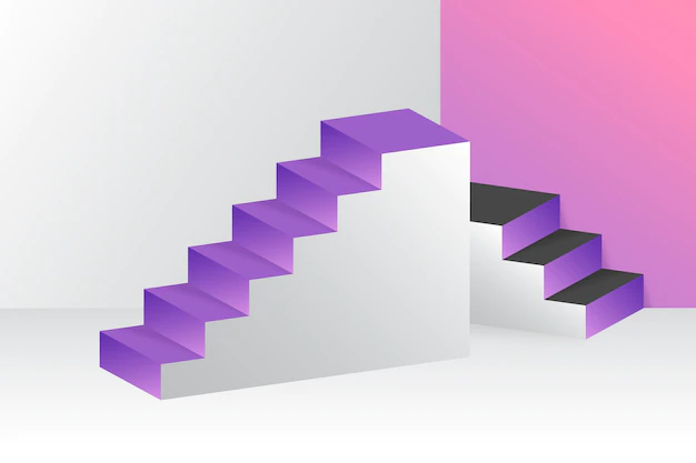 Free Vector | Realistic 3d stairs background
