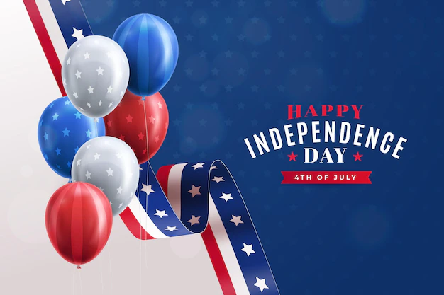 Free Vector | Realistic 4th of july independence day balloons background