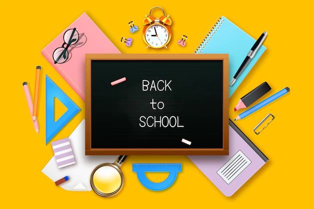 Free Vector | Realistic back to school background