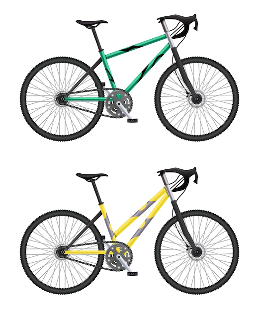 Free Vector | Realistic bicycle set with different models illustration