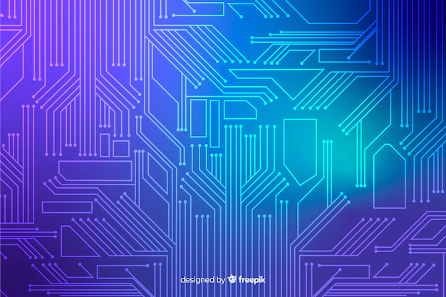 Free Vector | Realistic blue circuit board backgrond