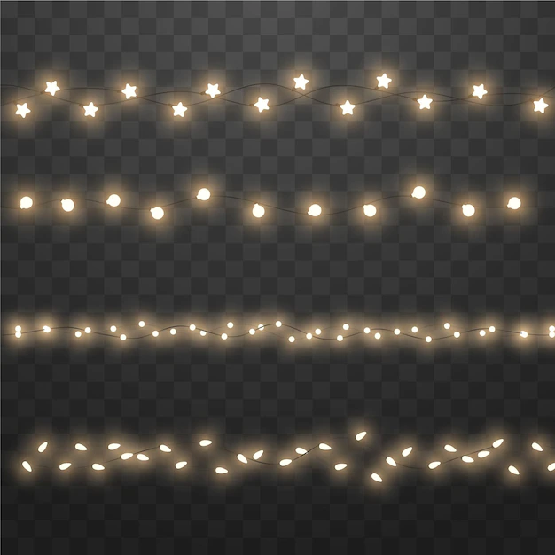 Free Vector | Realistic christmas lights collection