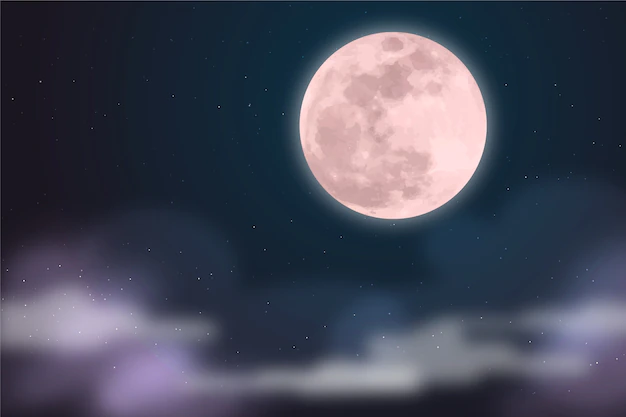 Free Vector | Realistic full moon sky background