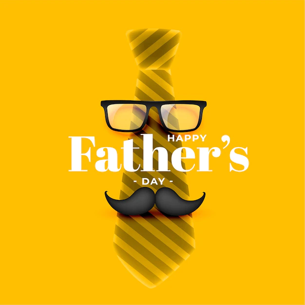 Free Vector | Realistic happy father's day yellow card design