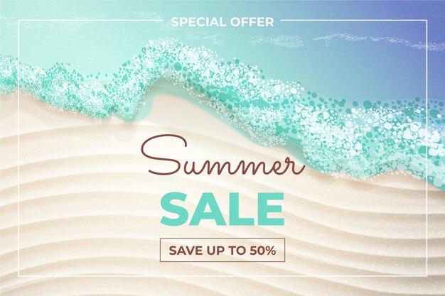 Free Vector | Realistic hello summer sale illustration