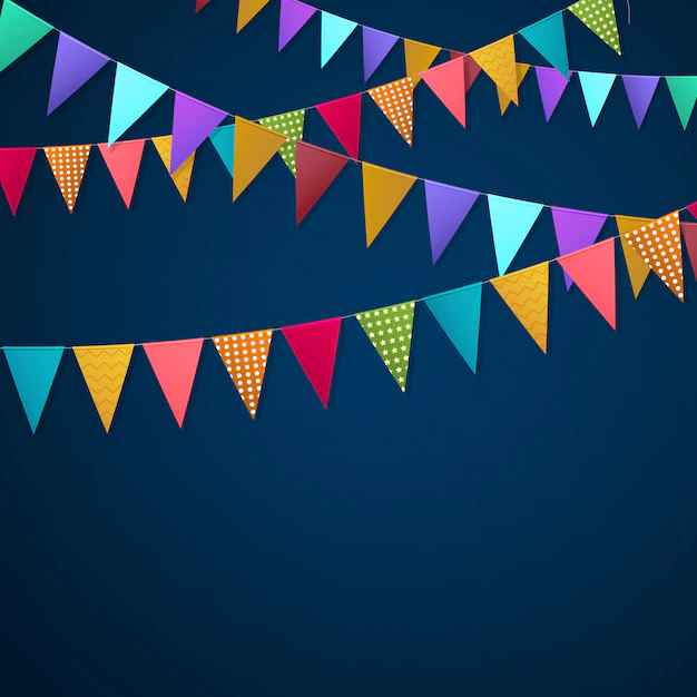 Free Vector | Realistic holiday garlands flags background