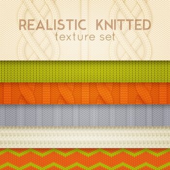 Free Vector | Realistic knitted patterns horizontal layers