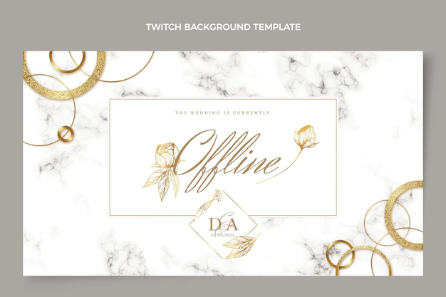 Free Vector | Realistic luxury golden wedding twitch background