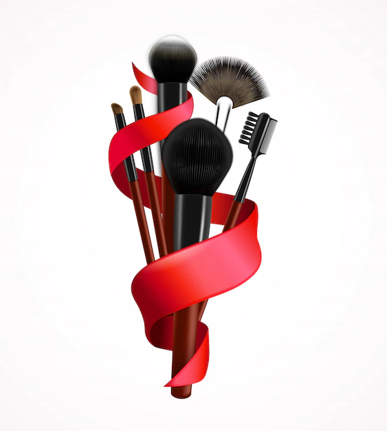 Free Vector | Realistic make up brushes composition