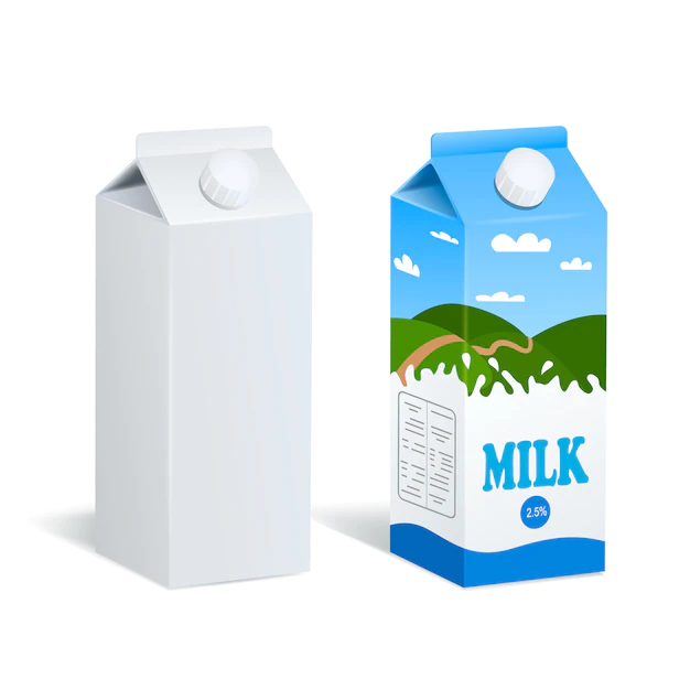 Free Vector | Realistic milk boxes isolated