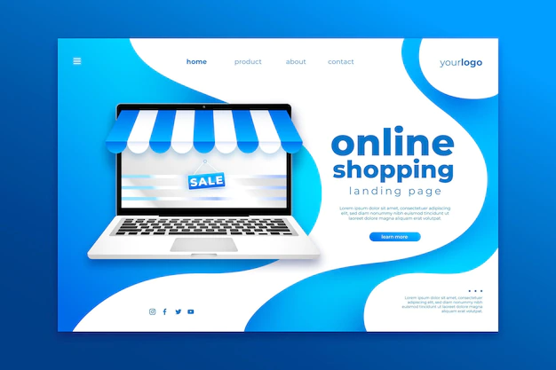 Free Vector | Realistic online shopping landing page