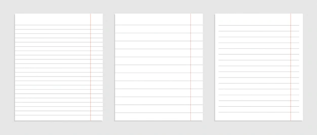 Free Vector | Realistic set of blank paper line sheets