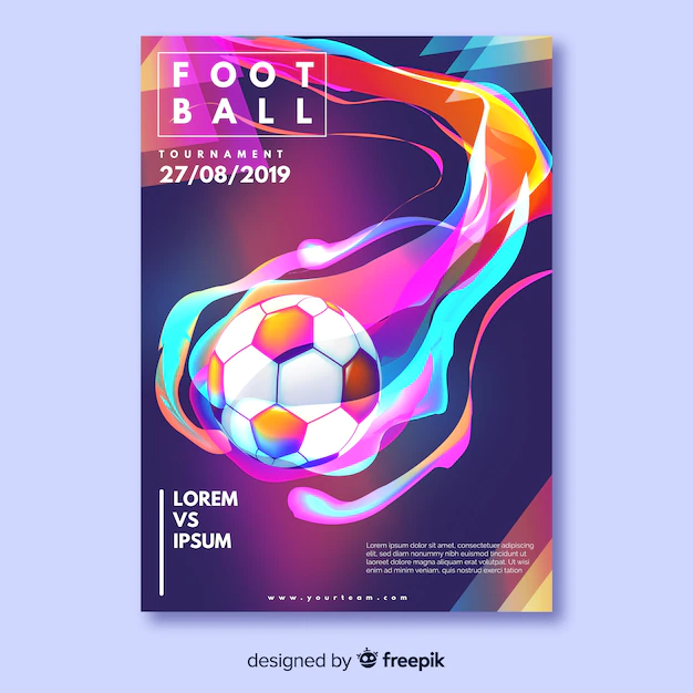 Free Vector | Realistic soccer ball poster template