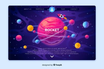 Free Vector | Realistic space landing page template