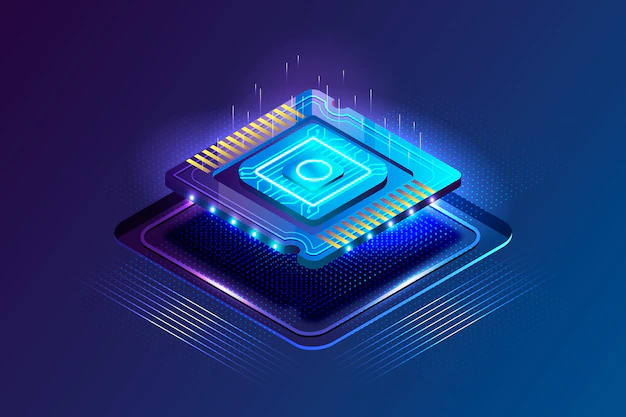 Free Vector | Realistic style microchip processor background