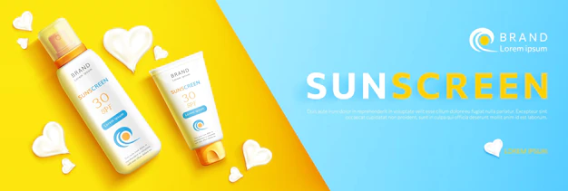 Free Vector | Realistic sunscreen product promo