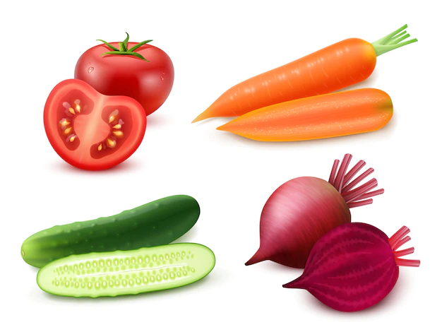Free Vector | Realistic vegetables set