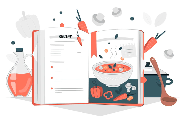 Free Vector | Recipe book concept illustration