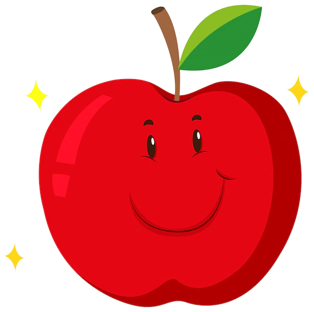 Free Vector | Red apple with happy face