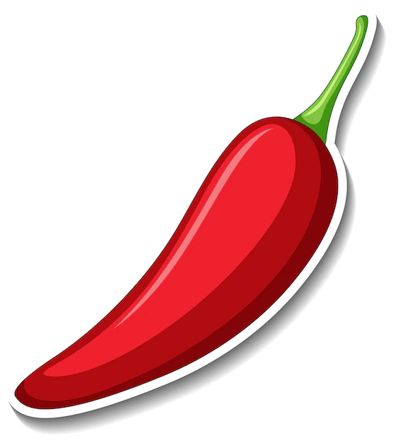 Free Vector | Red chilli sticker on white background