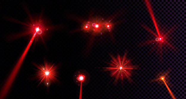 Free Vector | Red flare lights set
