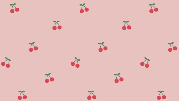 Free Vector | Red hand drawn cherry seamless pattern on pink social template