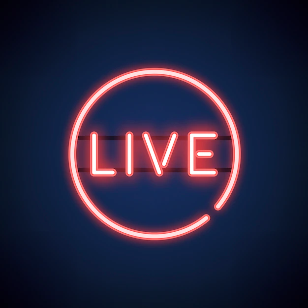 Free Vector | Red live neon sign vector