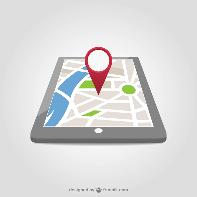 Free Vector | Red map pin in a tablet