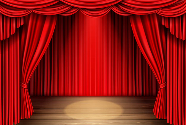 Free Vector | Red stage curtain for theater, opera scene drape