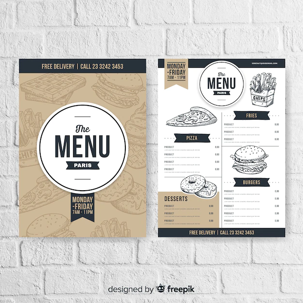 Free Vector | Restaurant menu in vintage style