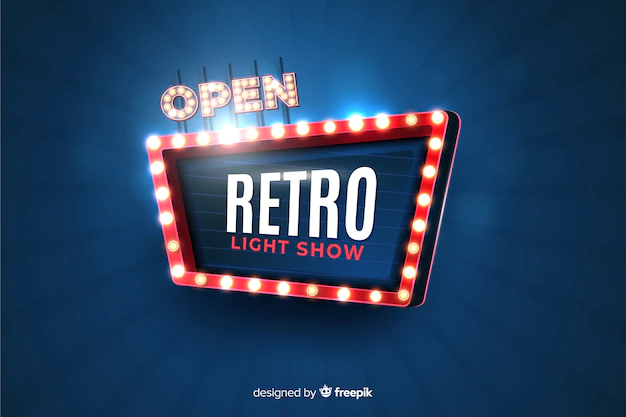 Free Vector | Retro lights billboard