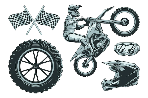 Free Vector | Retro motocross elements