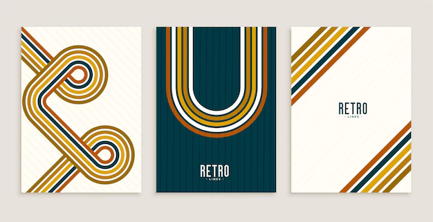 Free Vector | Retro style stripe lines flow posters designs