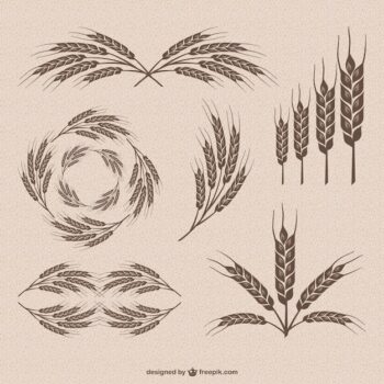 Free Vector | Retro wheat collection