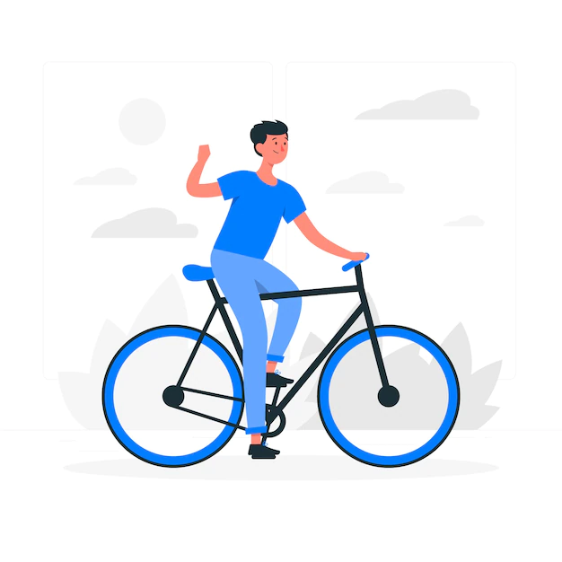 Free Vector | Ride a bicycle concept illustration