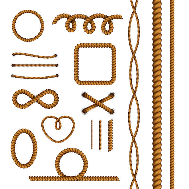 Free Vector | Rope decorative elements collection